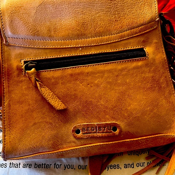 BED|STU Hidden Tan Leather Crossbody Bag with Fringe - Picture 5 of 7